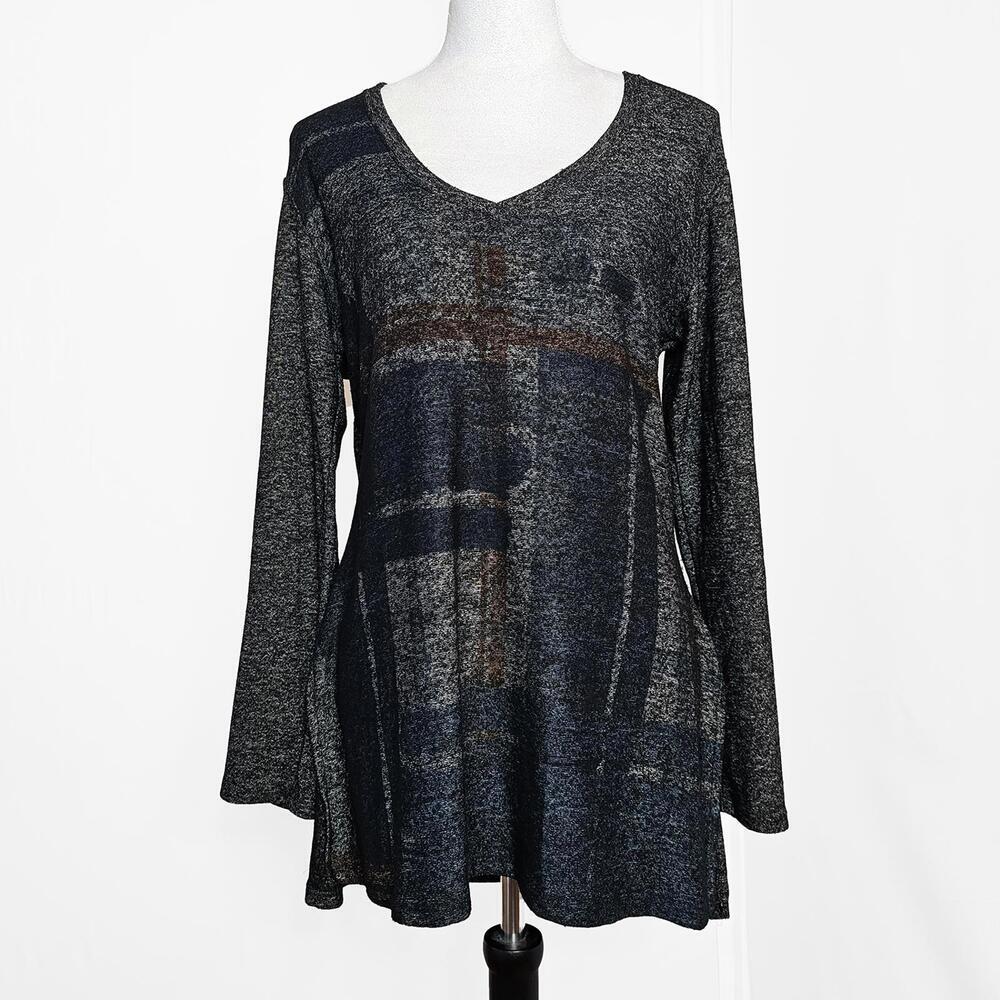 Go Couture Women's Long Sleeve V-Neck Tunic Top XL
